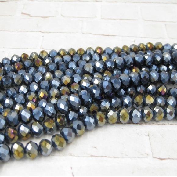 Other - Hematite Crystal 8x6mm Rondelle Beads Full Strand Jewelry Making Supplies
